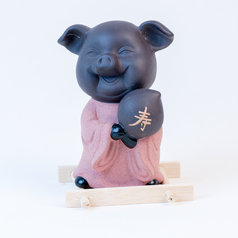 Большая глиняная свинка "Шу" из серии Wufu (A12)