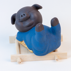 Большая глиняная свинка "Джин" из серии Wufu (A16)