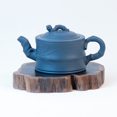 Исинский чайник "Бамбук Мини" из синей глины (A4)